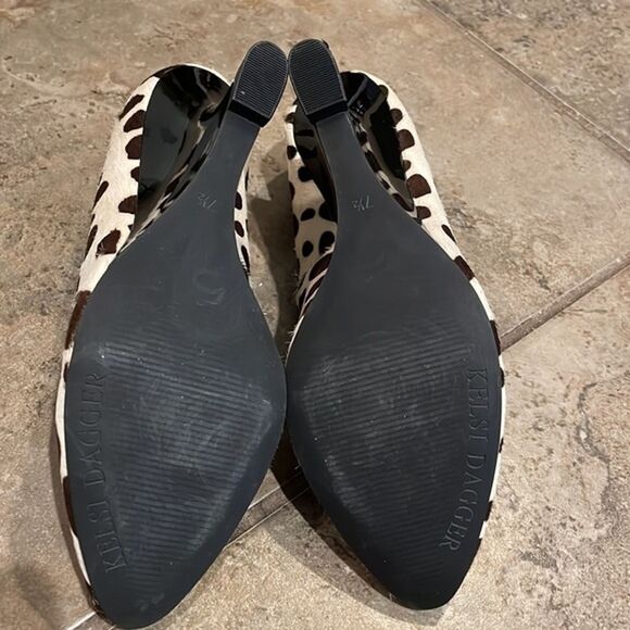 Kelsi Dagger Adore Leather Cowhide Sculpted Wedge Heel Pumps Shoes Womens 7.5M - Picture 8 of 12